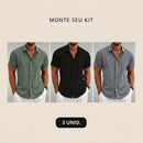 Kit 3 Camisas Manga Curta Tommy em Linho | Lote Promocional Limitado
