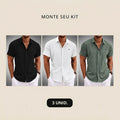 Kit 3 Camisas Manga Curta Tommy em Linho | Lote Promocional Limitado